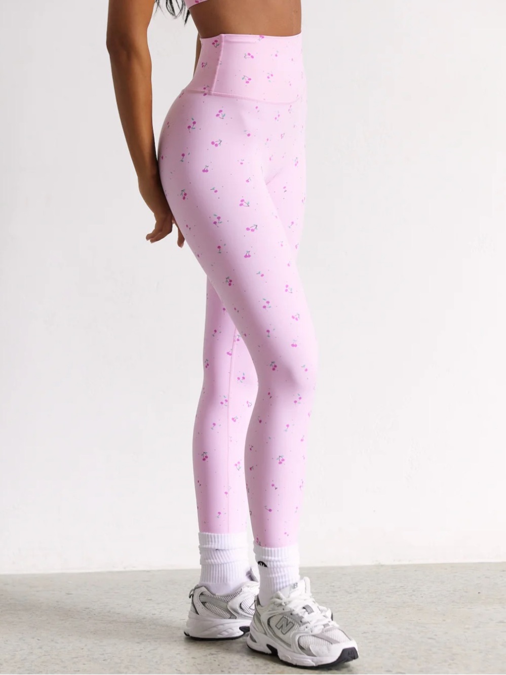 Astoria Activewear LUXE BLOSSOM Full Length Leggings Pink Cherry Blossom